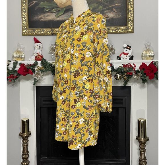 Eliane Rose Mustard Yellow Floral Dress Size 6 - Picture 3 of 5
